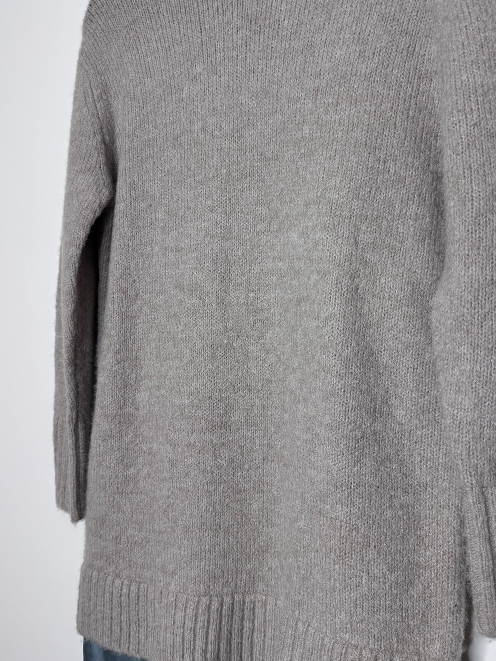 Anthropologie Twofer Light Gray Knit Sweater with Slate Blue Slip Maxi Dress XSP - Picture 5 of 9
